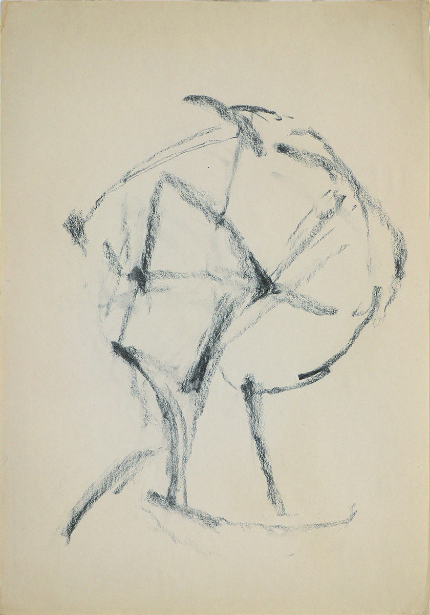Kopf, undated/unsigned59,5 x 41,5 cm in 71,1 x 53,6 cmCharcoal on paper; wooden framework, museum glass Kopf, undated/unsigned59,5 x 41,5 cm in 71,1 x 53,6 cmCharcoal on paper; wooden framework, museum glass