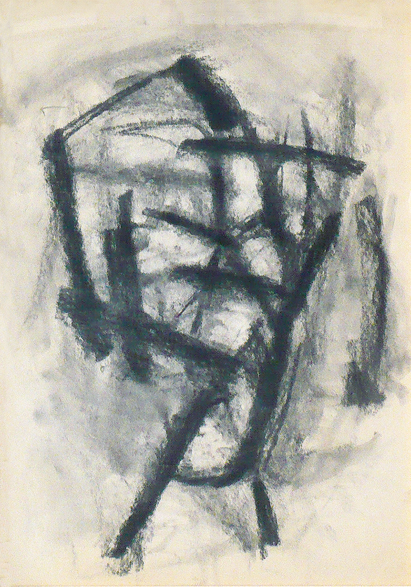 Kopfmetamorphosen 3, 196860 x 42 cm in 71,1 x 53,6 cmKohle auf Papier; Holzrahmen, Museumsglas